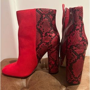 Barely worn Just Fab booties. Fabulous for the holidays.